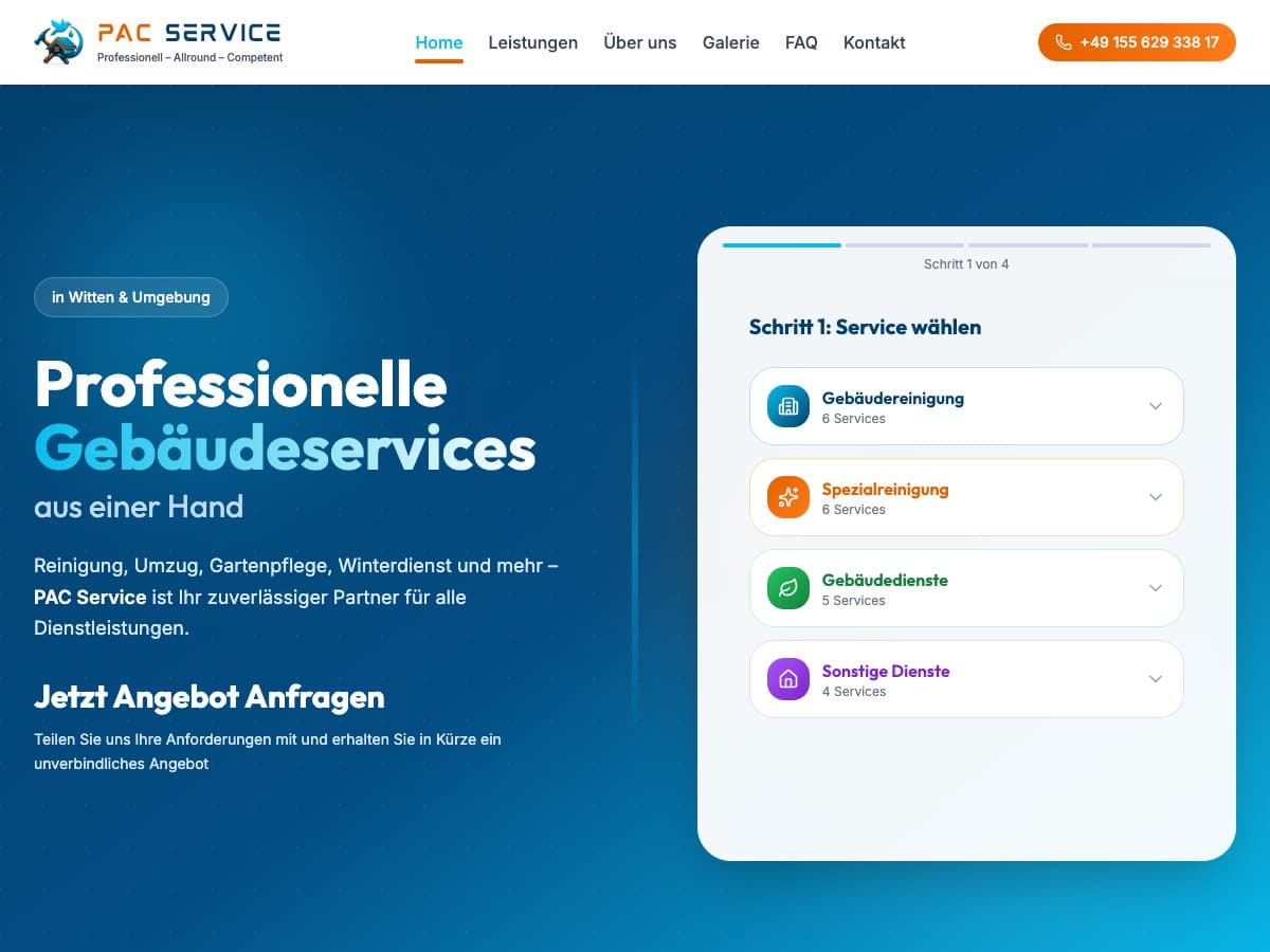 Pacservice Website Demo